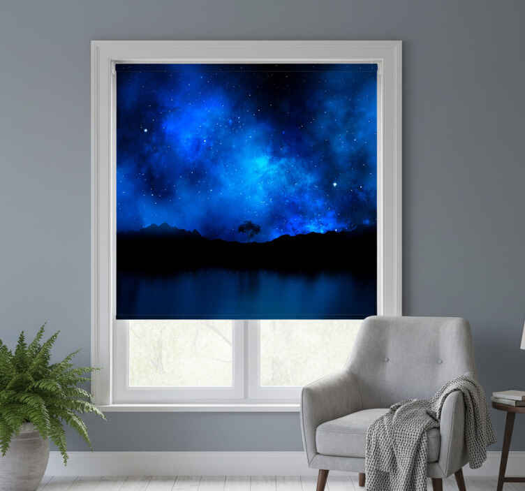 Rollo fenster blau sternennebel szene - TenStickers
