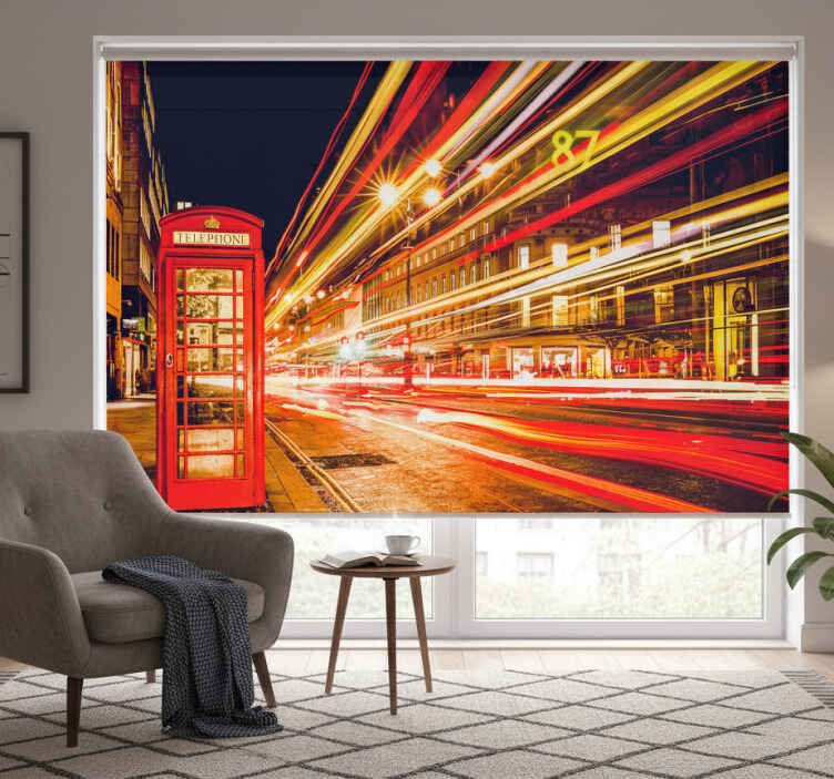 Estore de rolo vermelho noite icônica de londres - TenStickers