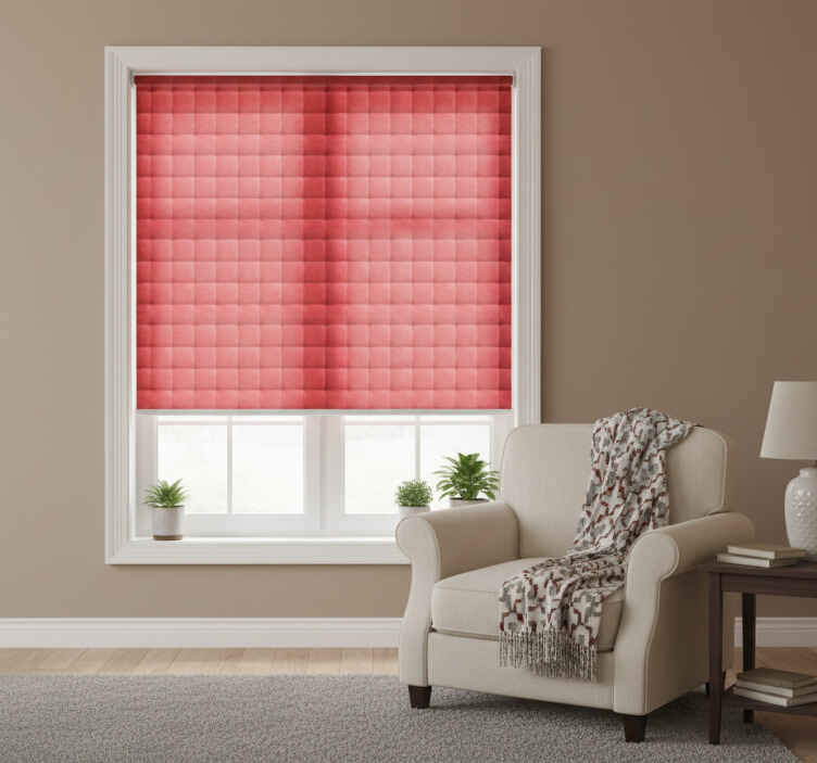 Red roller blind with red leather padding - TenStickers