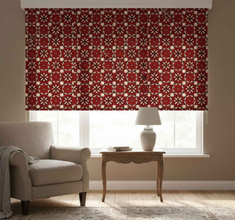Estore de rolo vermelho padrão de azulejo vintage - TenStickers