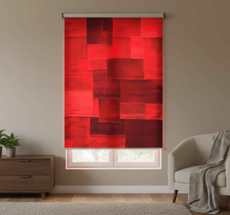 Estore de rolo vermelho com padrão reconstruído - TenStickers