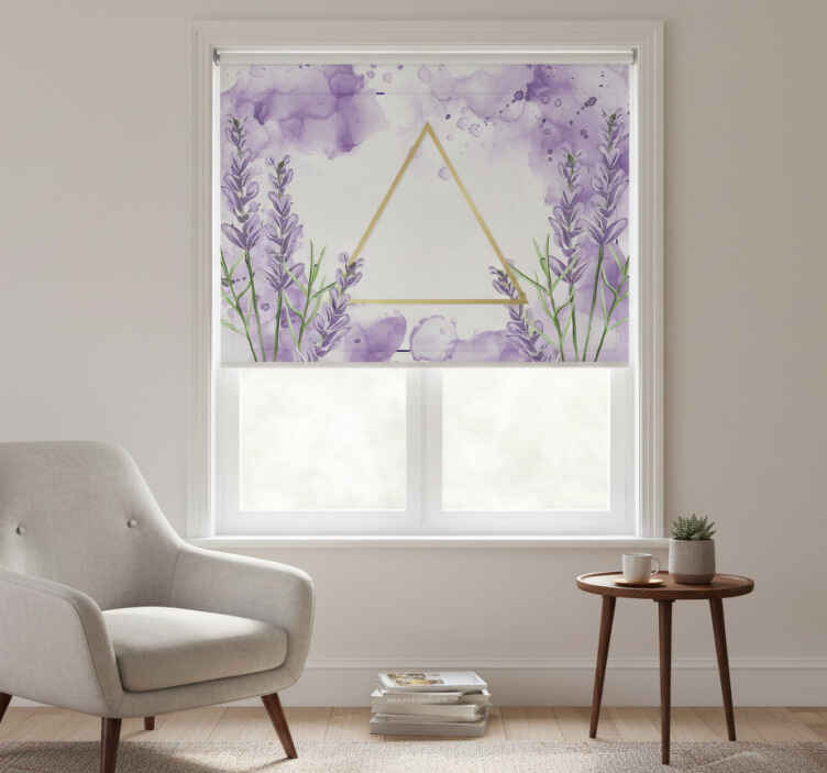 Purple roller blind digital lavender triangle - TenStickers