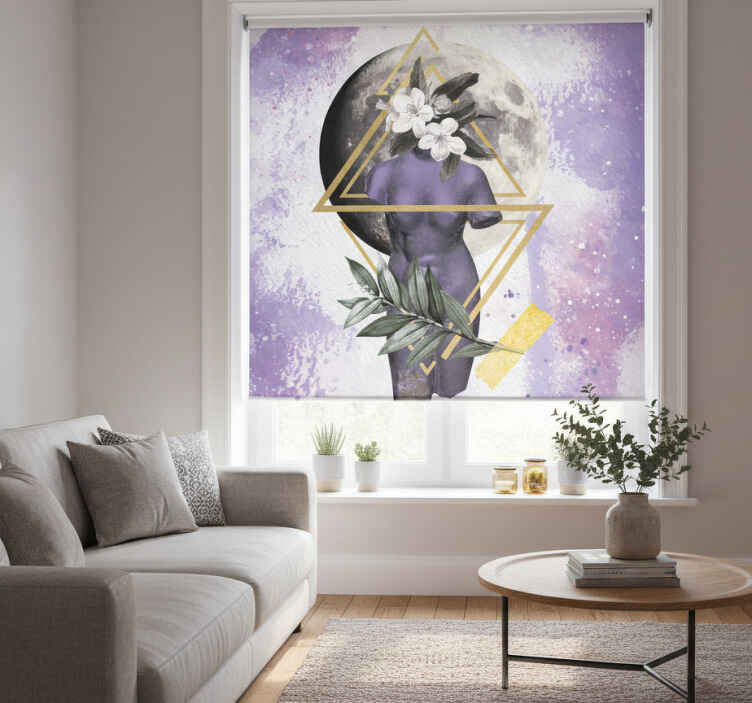 Persiana enrollable morada collage digital - TenVinilo