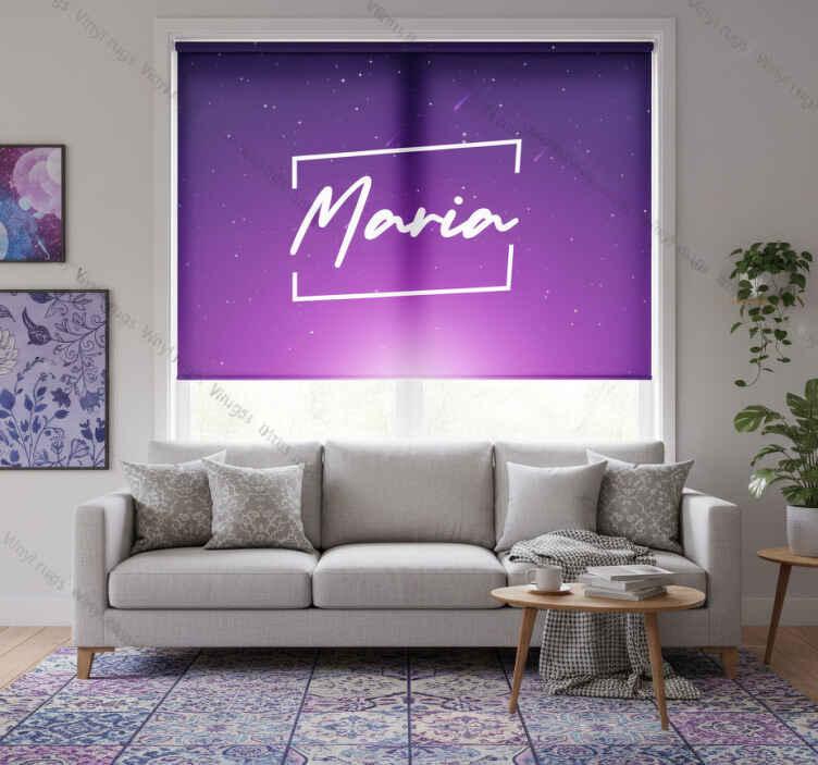 Purple roller blind in purple galaxy design - TenStickers