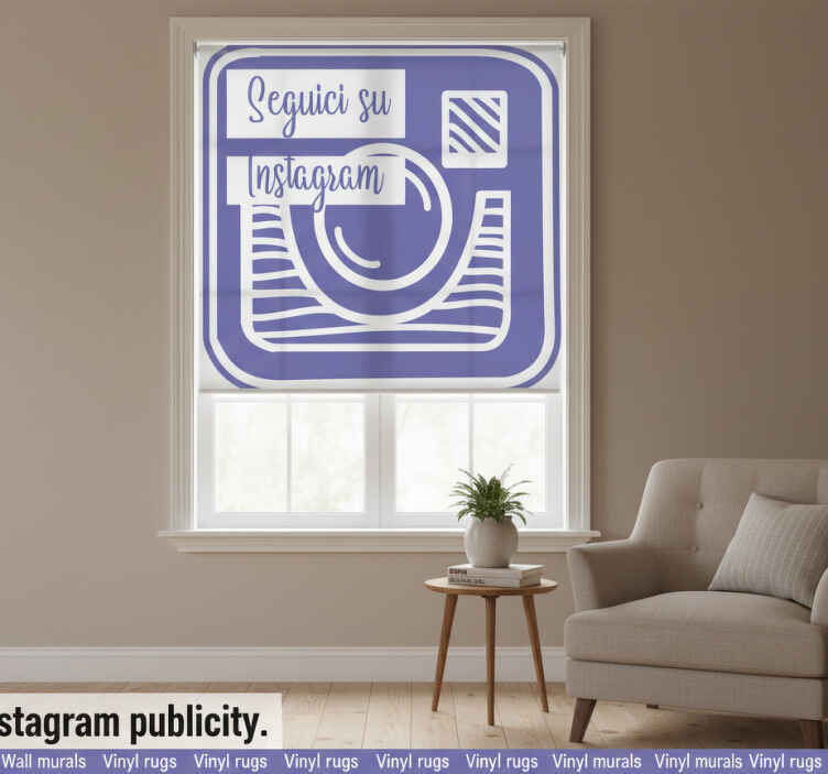 Purple roller blind our instagram promotion - TenStickers