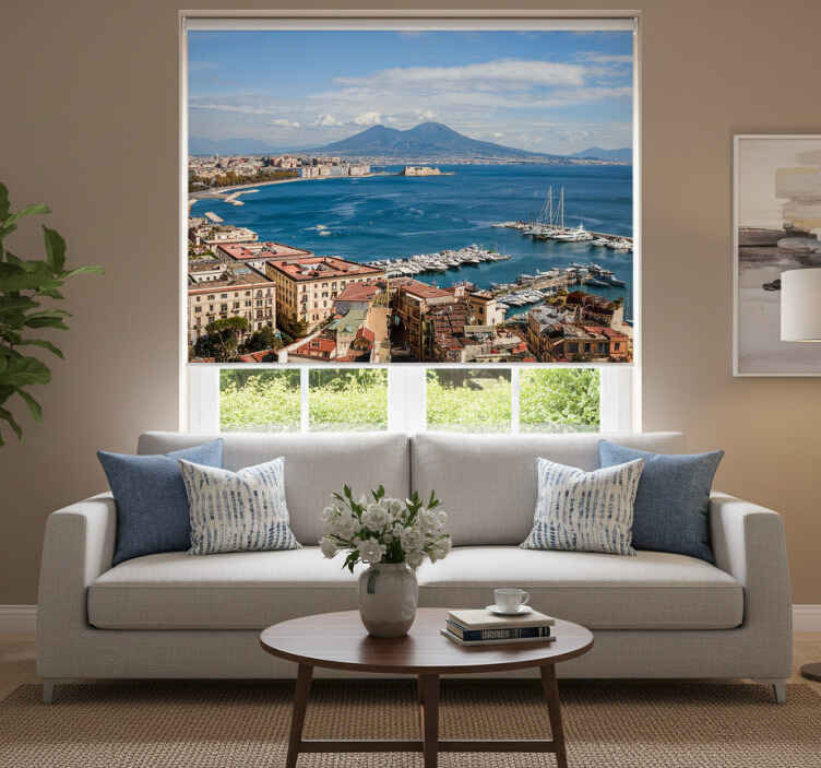 Living room roller blind gulf of naples - TenStickers