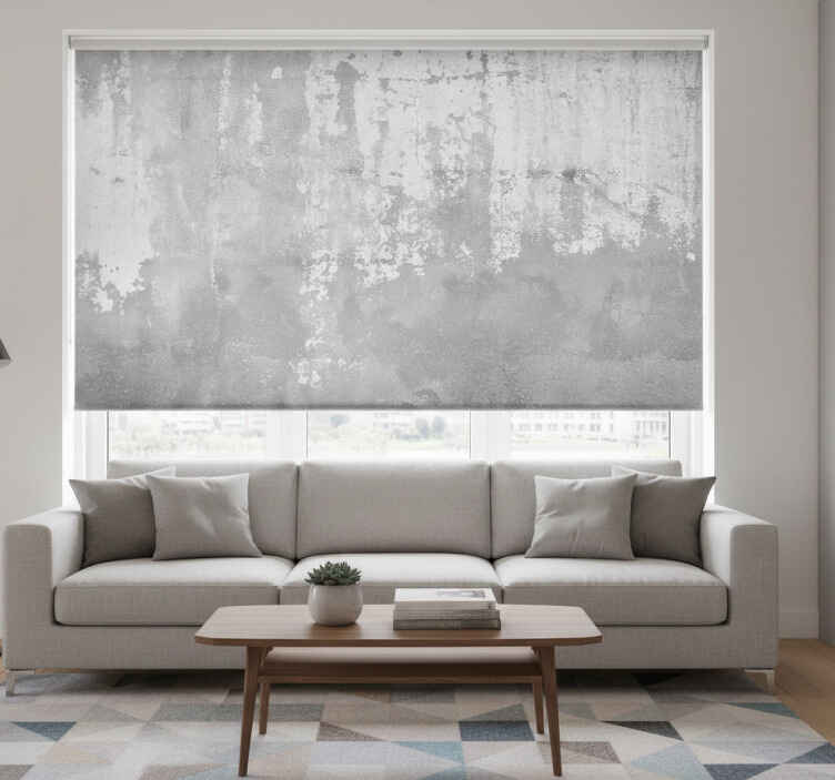 Living room roller blind concrete look wallpaper - TenStickers