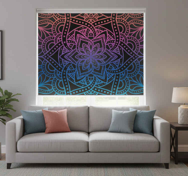 Living room roller blind mandala design - TenStickers