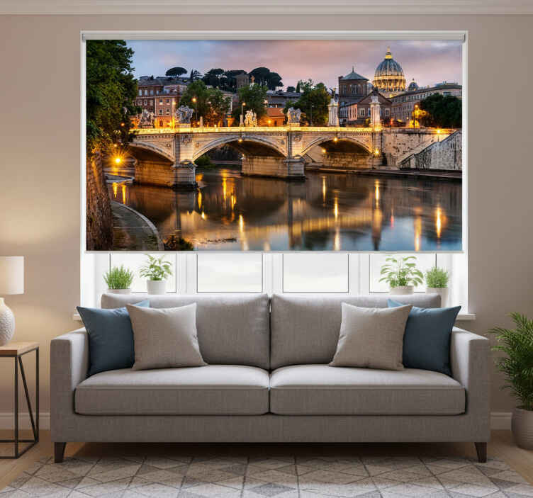 Estore de rolo para sala vista de roma do tevere - TenStickers