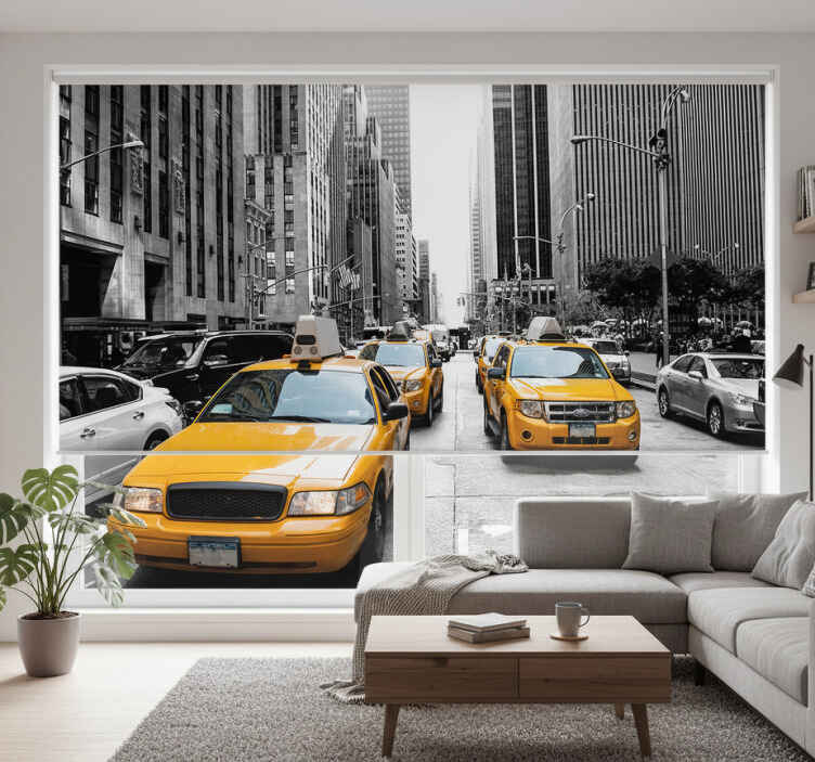 Living room roller blind new york taxi style - TenStickers