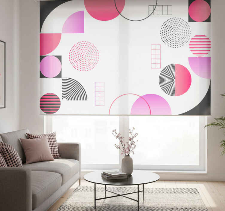 Living room roller blind circles of color - TenStickers