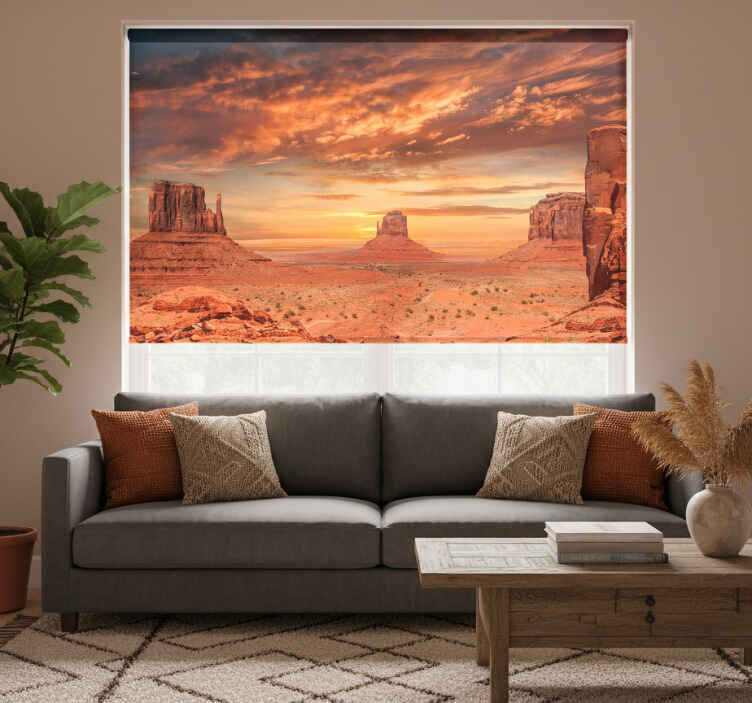 Living room roller blind desert mountains design - TenStickers