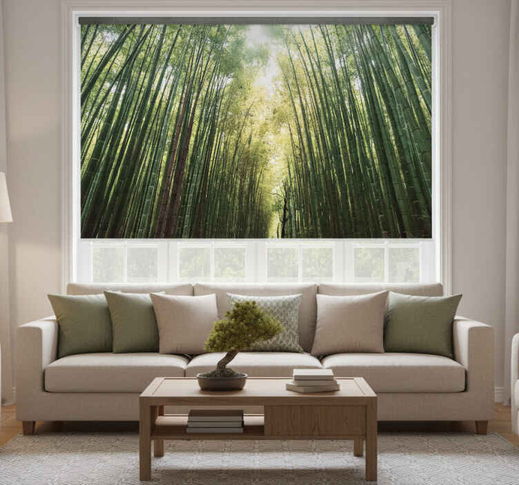 Persiana enrollable salón bosque de bambú zen - TenVinilo