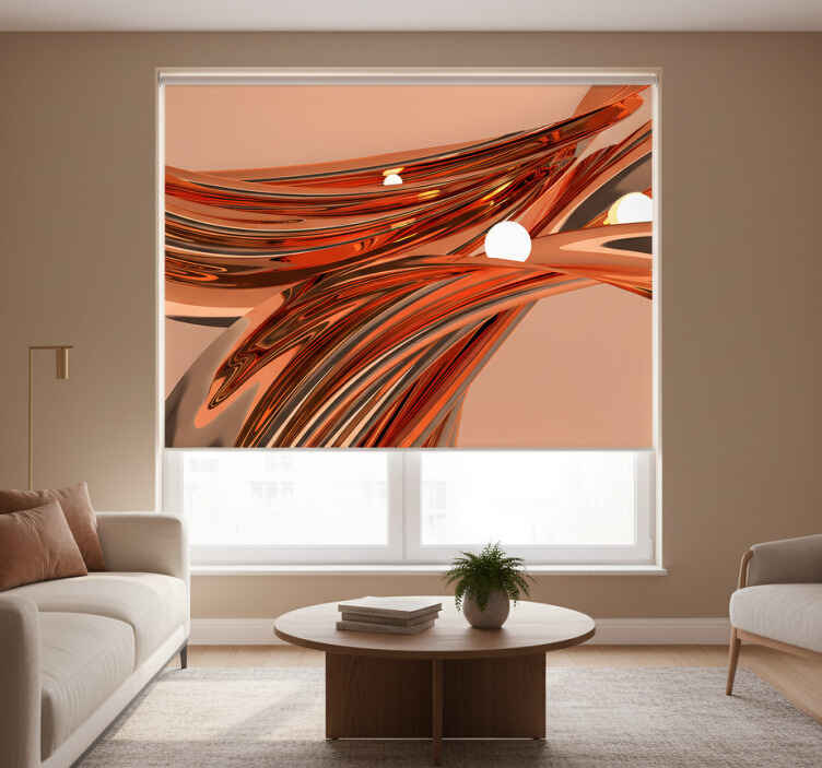 Living room roller blind with elegant bowl pattern - TenStickers