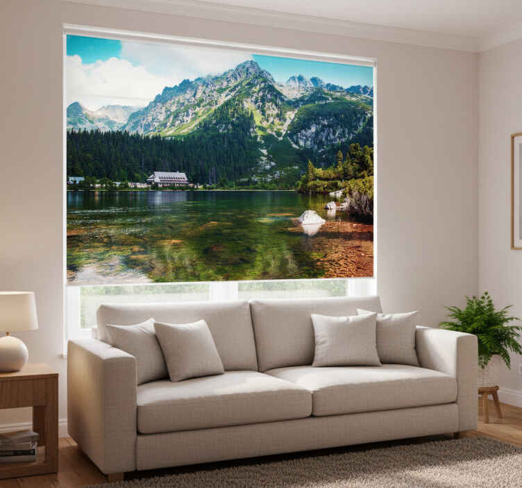 Living room roller blind polish tatry lake - TenStickers