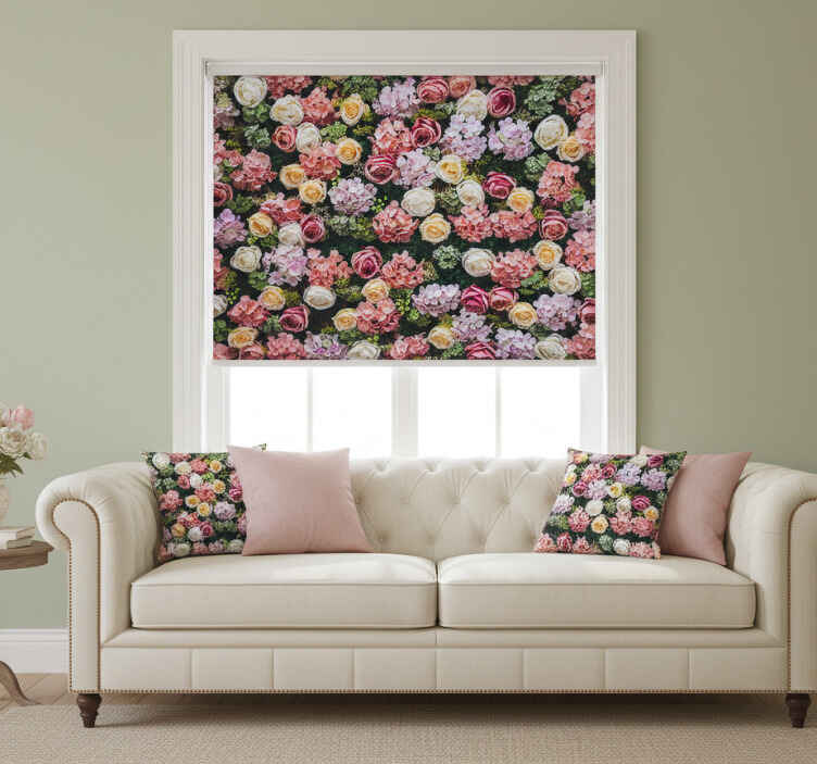 Store enrouleur bureau fleurs style vintage - TenStickers