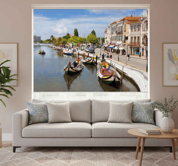 Living room roller blind aveiro fisherman style - TenStickers