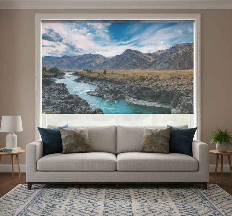 Living room roller blind river in andes - TenStickers
