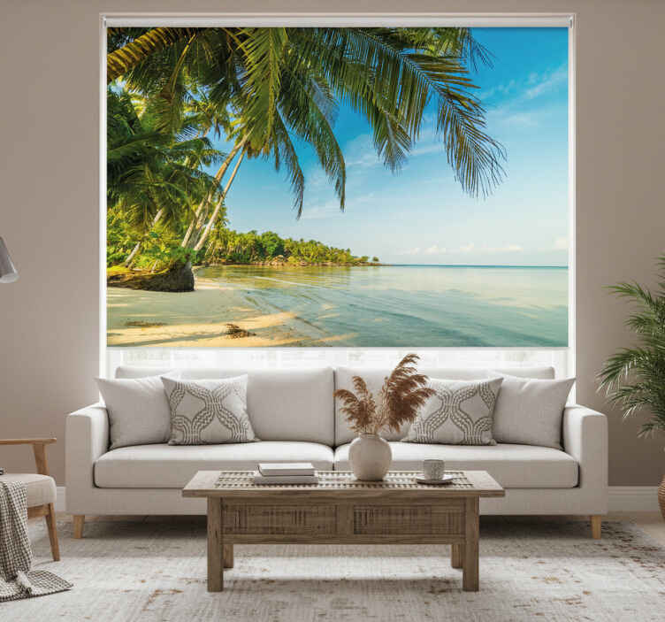 Estore de rolo para sala paraíso tranquilo no mar - TenStickers