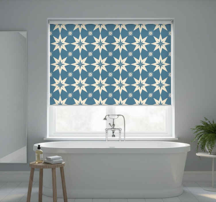 Cortina roller azul diseño estrellado azul - TenVinilo
