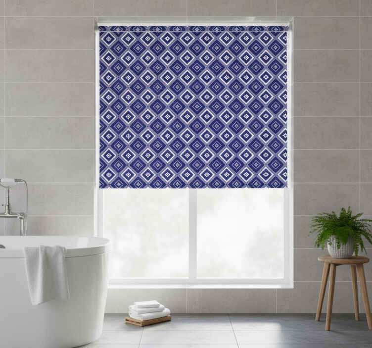 Estore de rolo azul com motivo de diamante azul - TenStickers