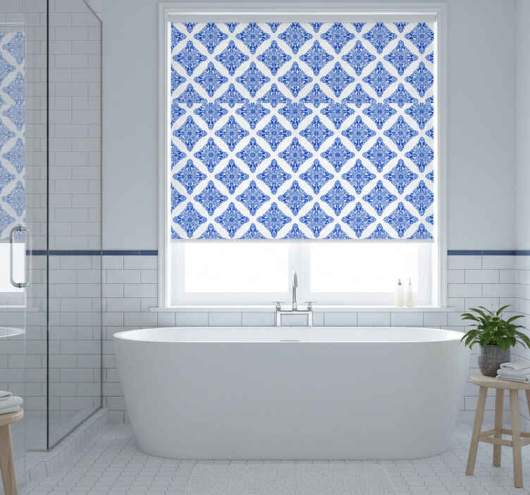 Estore de rolo azul com padrão azul - TenStickers