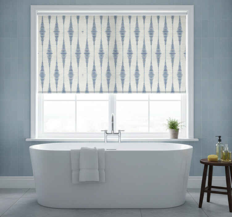 Rollo fenster blau rabaul ikat in blau und beige - TenStickers