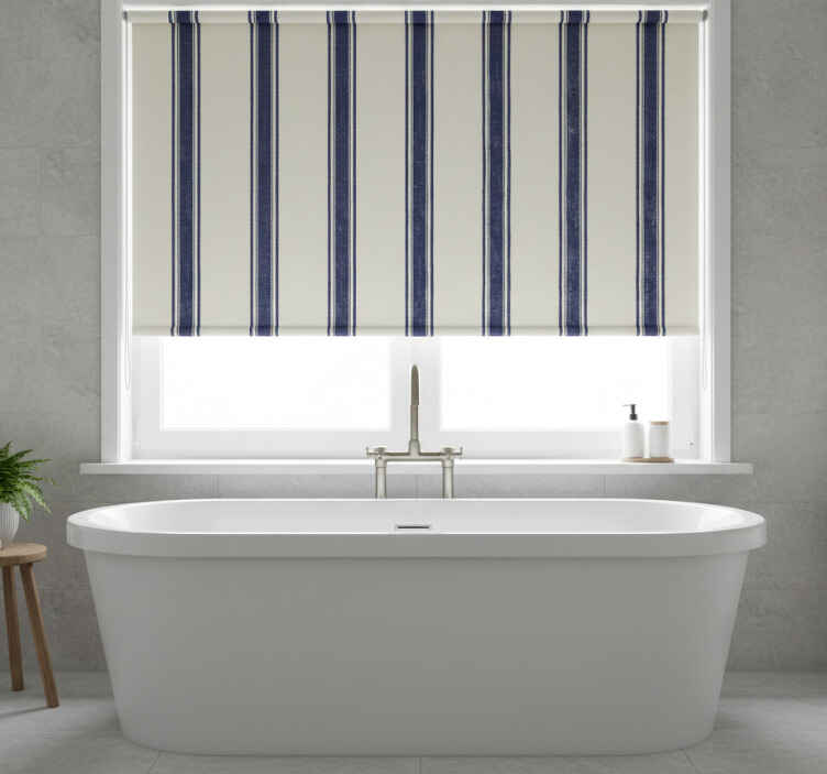 Rollo fenster blau mit vertikalen linien in marineblau - TenStickers