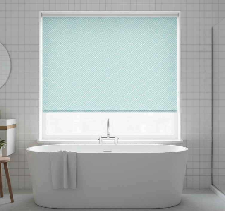 Rollo fenster blau mit hellblauen zickzacklinien - TenStickers