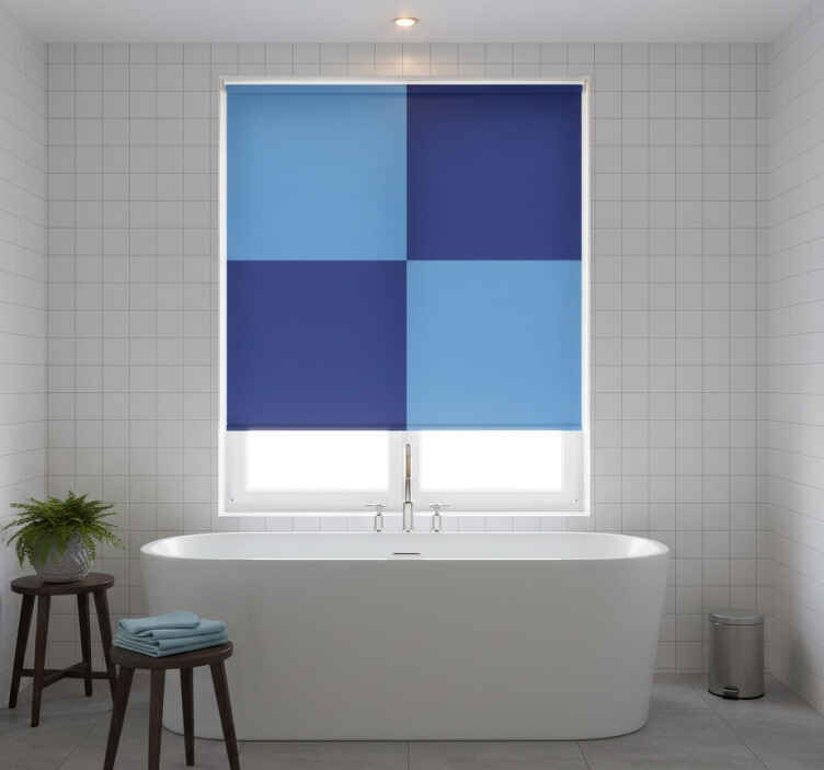 Estore de rolo azul com motivo escuro e azul - TenStickers