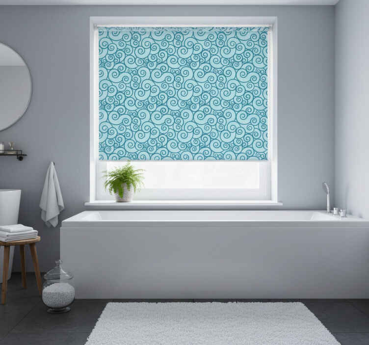 Estore de rolo azul com padrão espiral - TenStickers