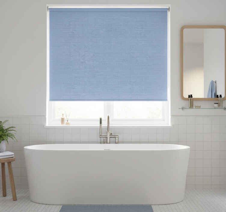 Rollo fenster blau mit dünnem blauen jute-motiv - TenStickers