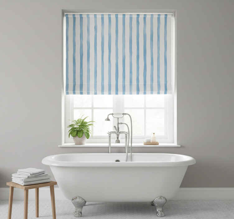 Cortina roller azul rayas acuarela azul - TenVinilo
