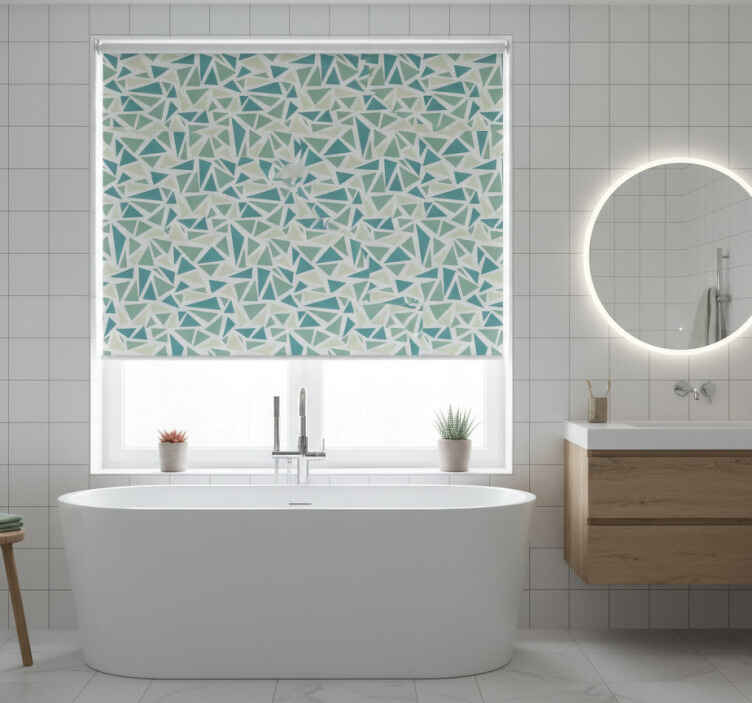 Rollo fenster blau grünes retro-mosaik - TenStickers