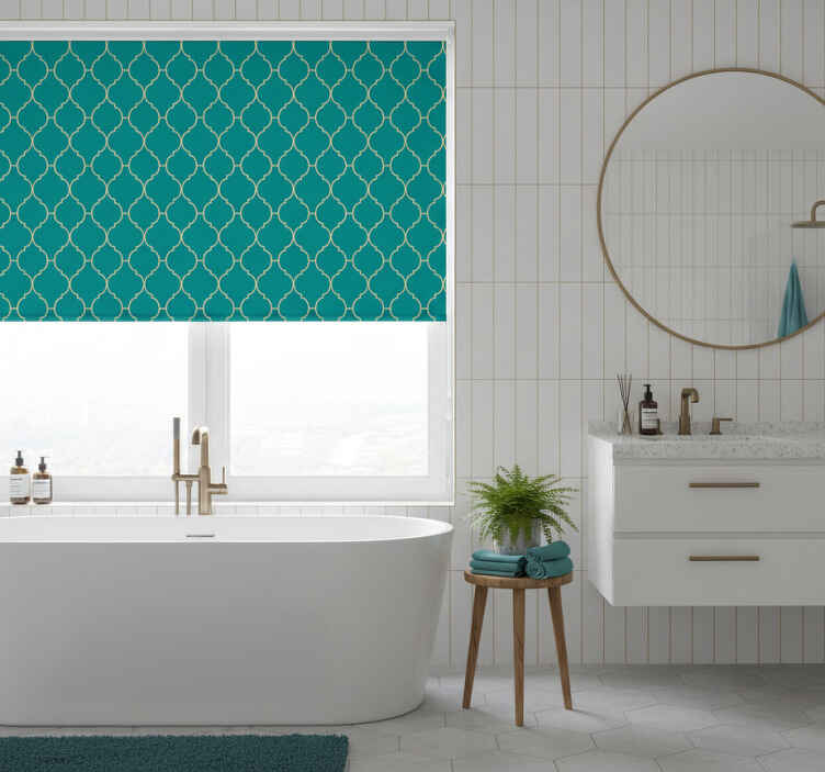 Rollo fenster blau mit gold und türkis motiv - TenStickers