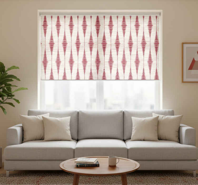 Modern blind in red rabaul ikat design - TenStickers