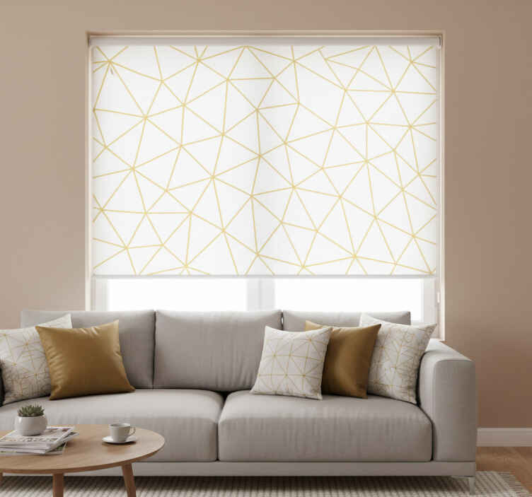 Moderní roleta zlatý geometrický prismový mozaikový design - TenStickers