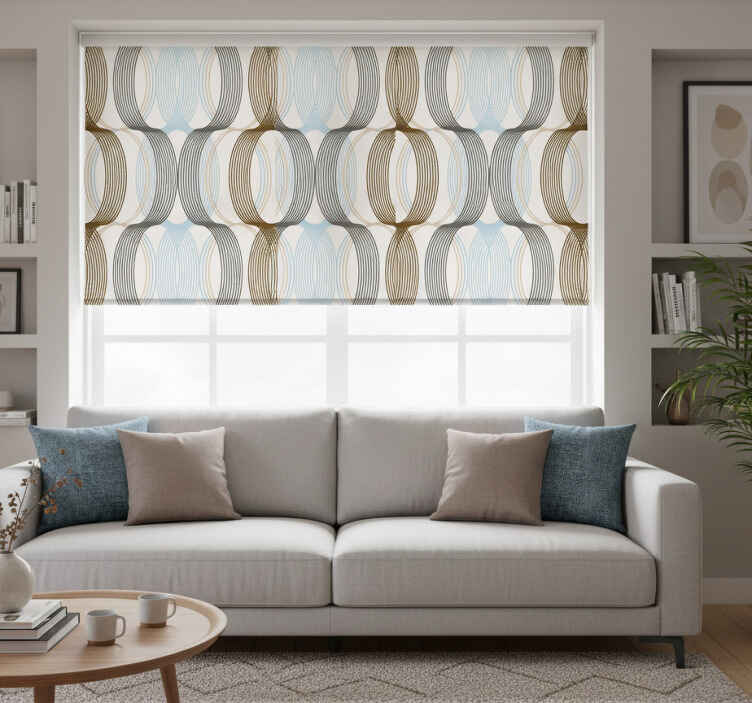Modern roller blind with oval lines - TenStickers
