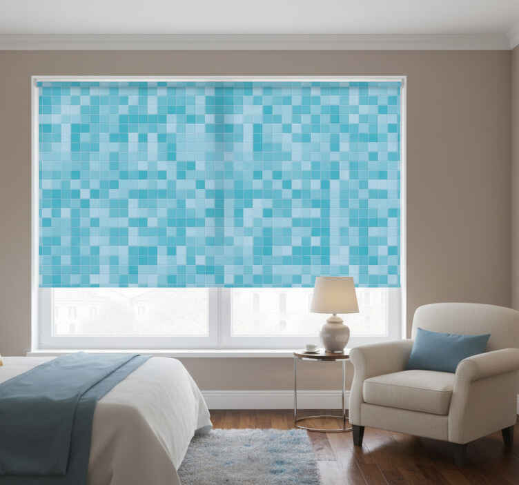 Cortina roller azul estilo veneciano - TenVinilo