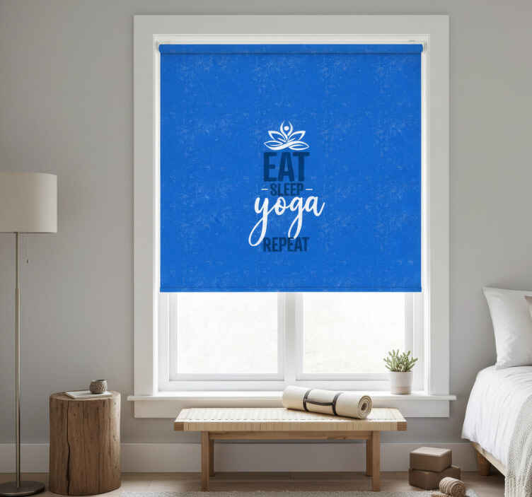Estore de rolo azul comer dormir yoga repetir - TenStickers