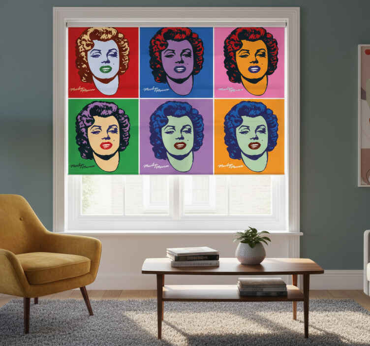 Rullegardin stue pop art marilyn monroe - Tenstickers