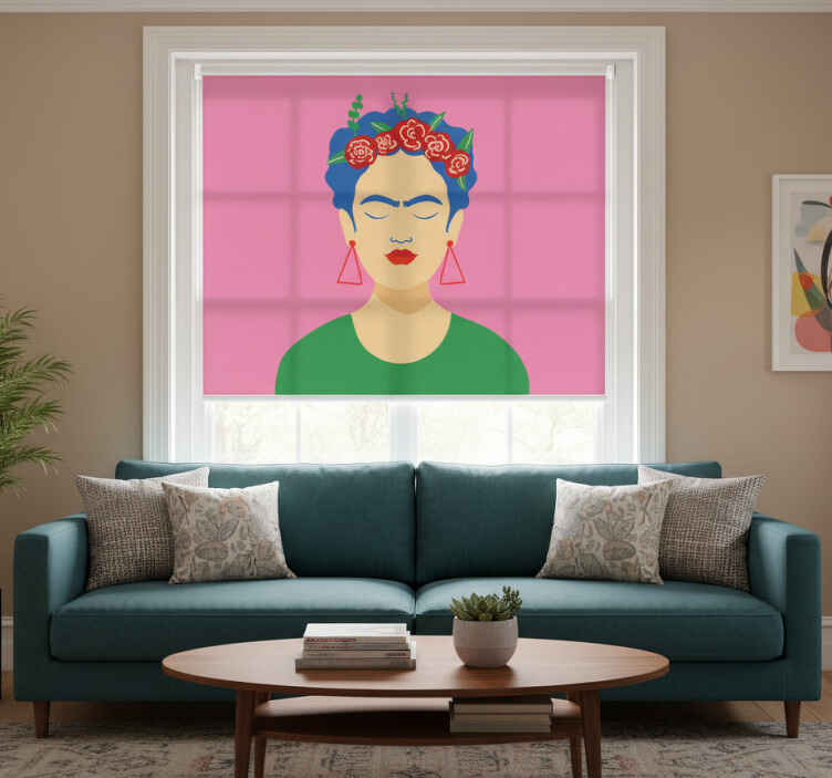 Rullegardin stue frida kahlo popkunstdesign - Tenstickers