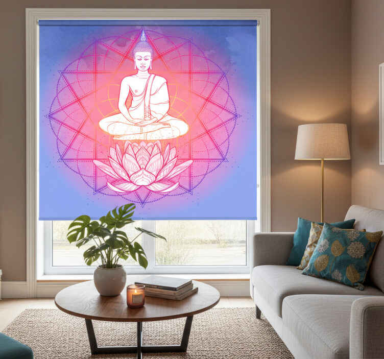 Living room roller blind mandala buddha meditation - TenStickers