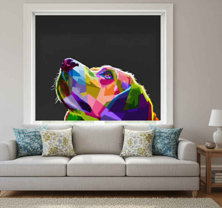 Estore de rolo para sala cão arco-Íris - TenStickers