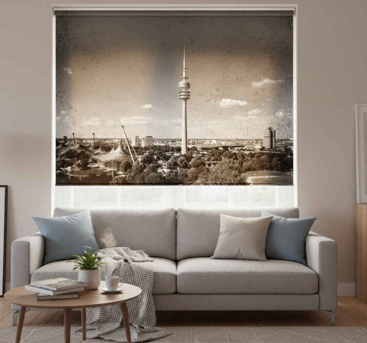 Rullegardin stue münchen olympiapark skyline - Tenstickers
