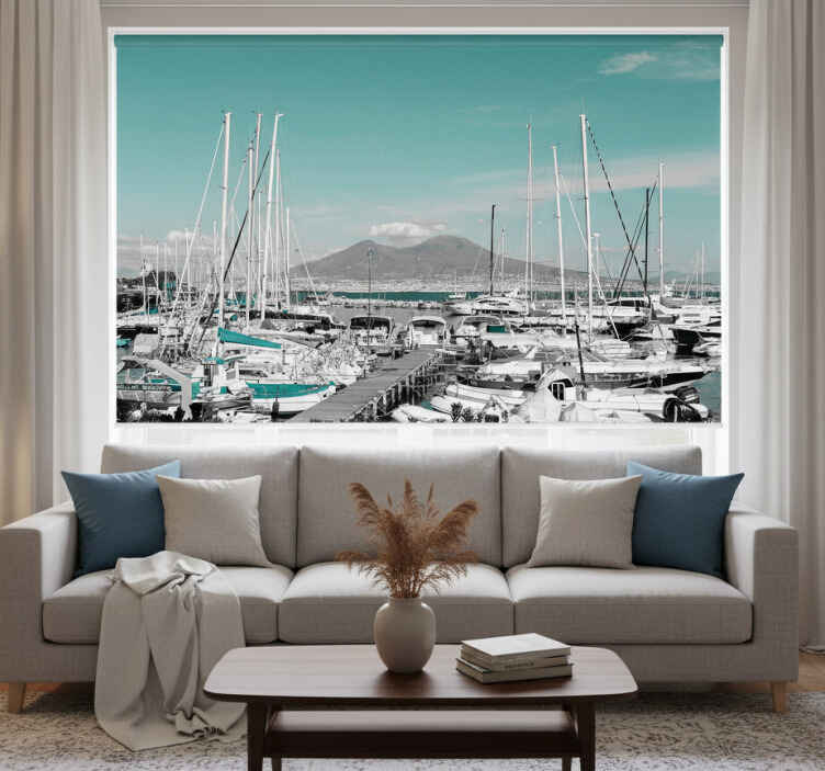 Rullegardin stue vesuvius napoli landskap - Tenstickers
