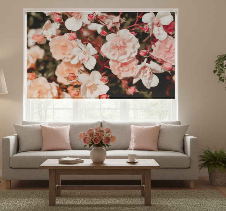 Massevis av blomster rullegardin stue - Tenstickers