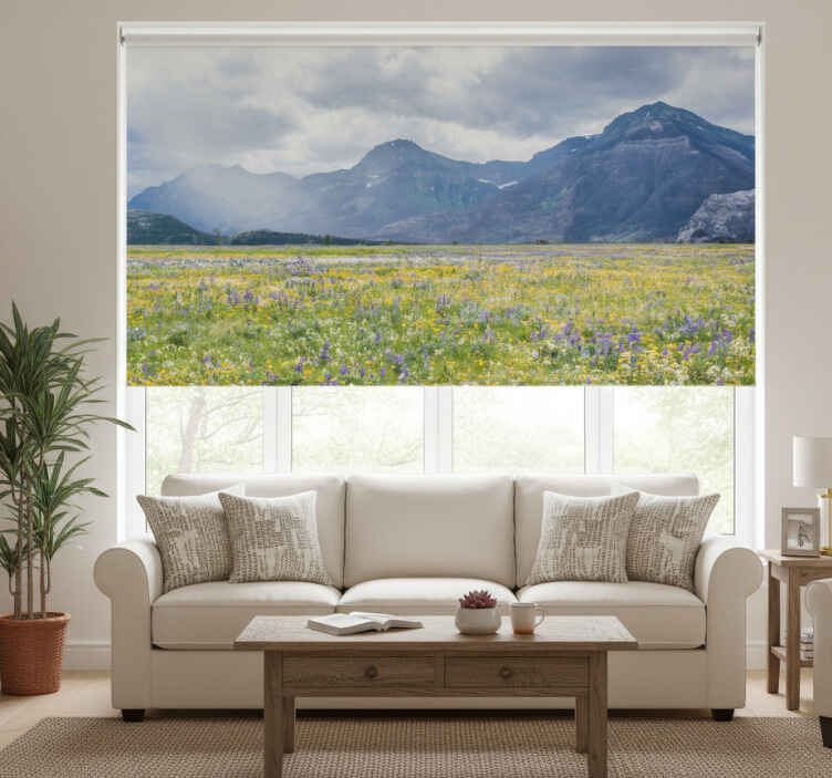 Living room blind small flower meadow - TenStickers