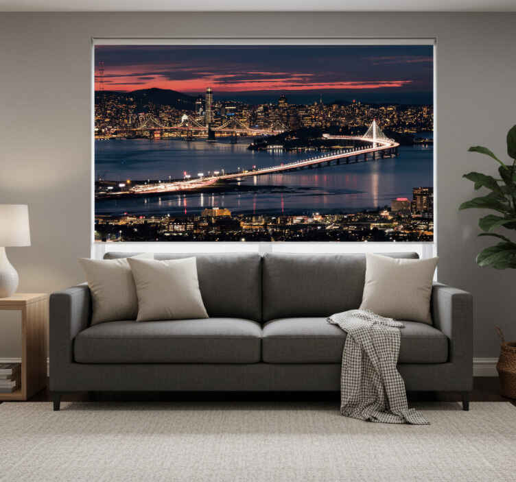 Rullegardin stue san francisco om kvelden - Tenstickers