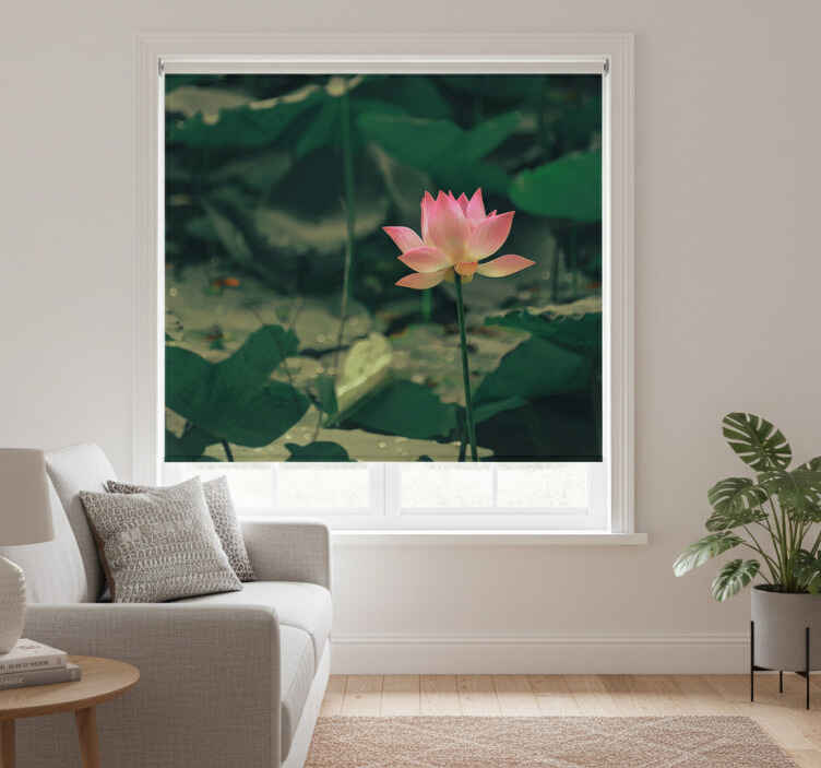 Rullegardin stue rosa blomst - Tenstickers